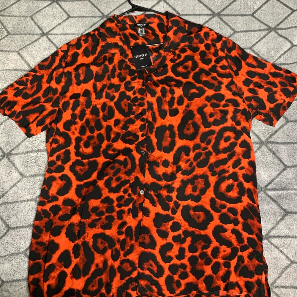 Men Leopard Print Dress shirt